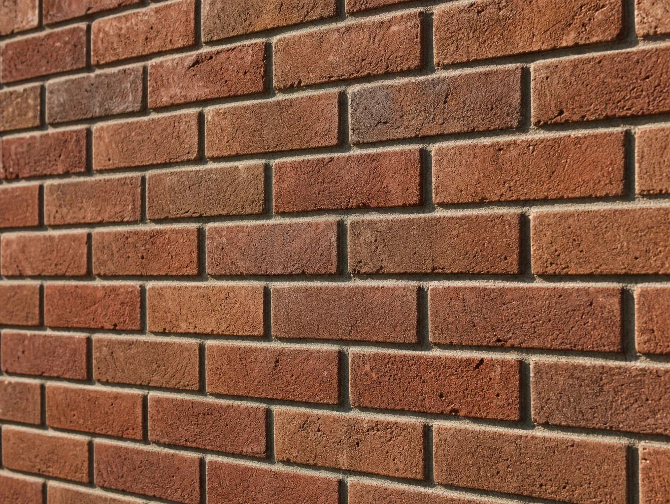 Close up of high-quality simulated brick installation on interior wall